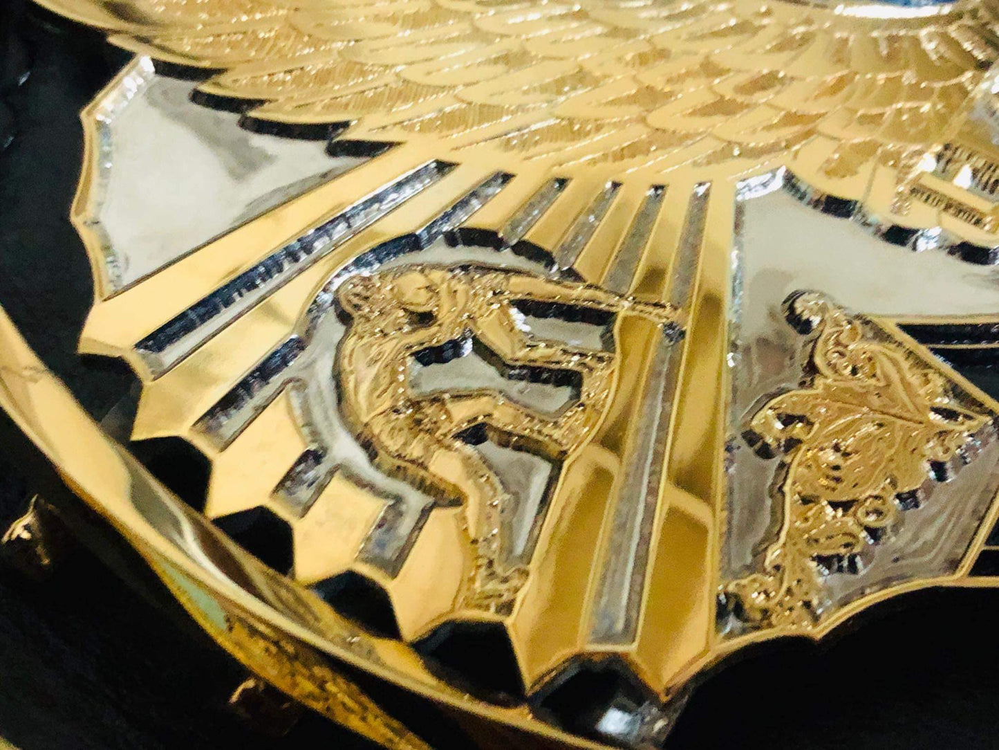 Winged eagle textured belt (Premium 24 karate gold) - Moc Belts
