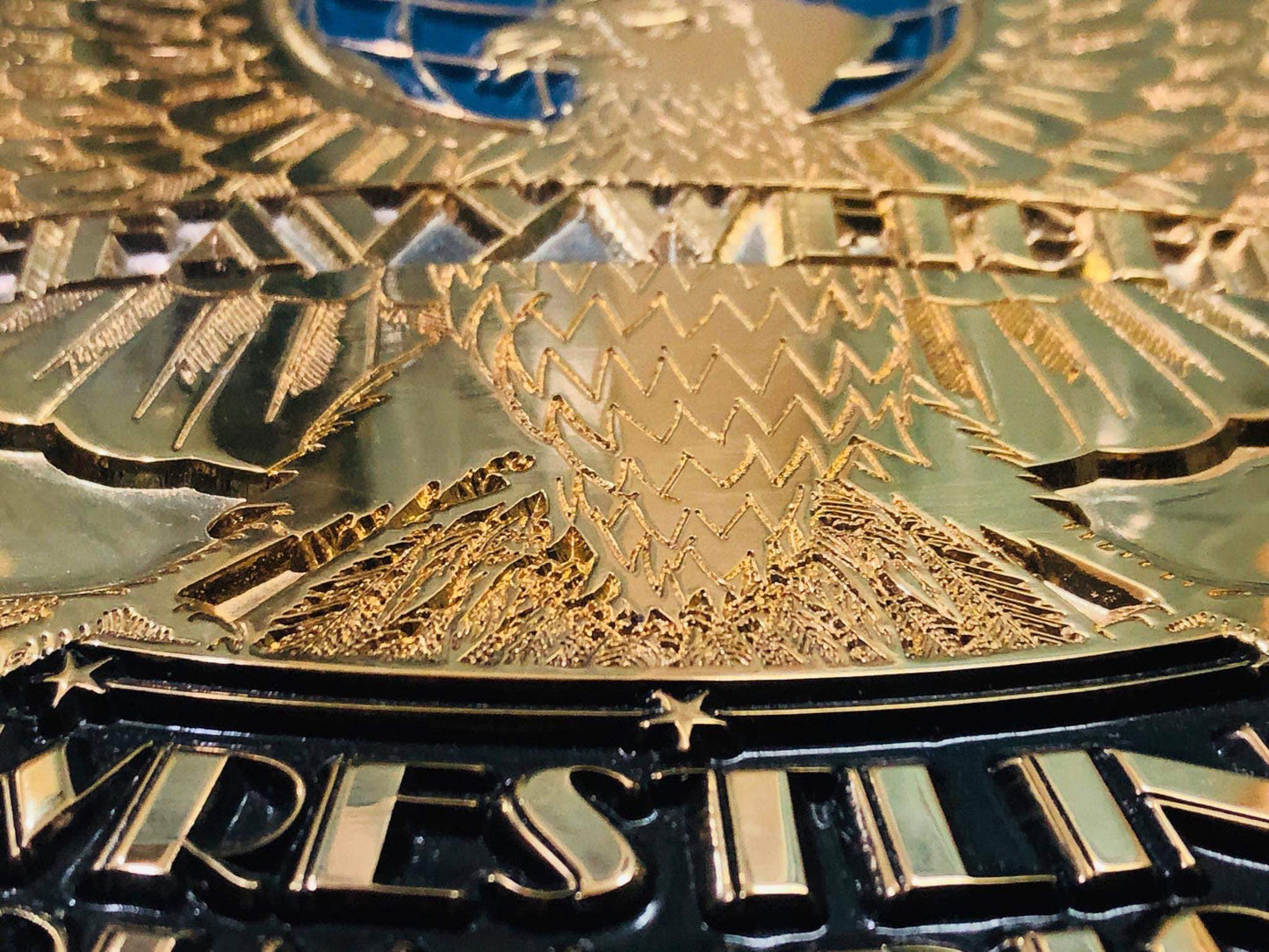 Winged eagle textured belt (Premium 24 karate gold) - Moc Belts
