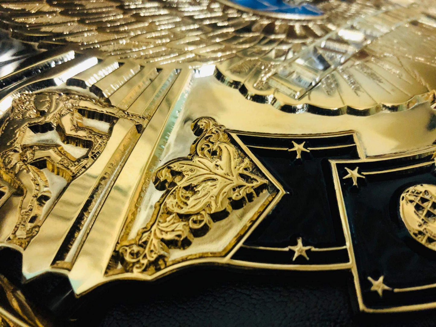 Winged eagle textured belt (Premium 24 karate gold) - Moc Belts