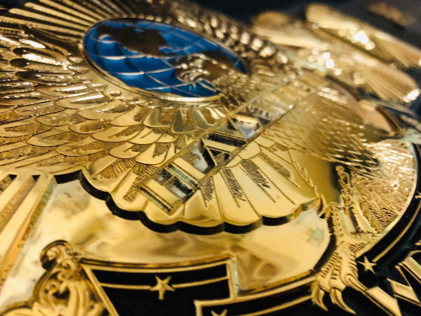 Winged eagle textured belt (Premium 24 karate gold) - Moc Belts