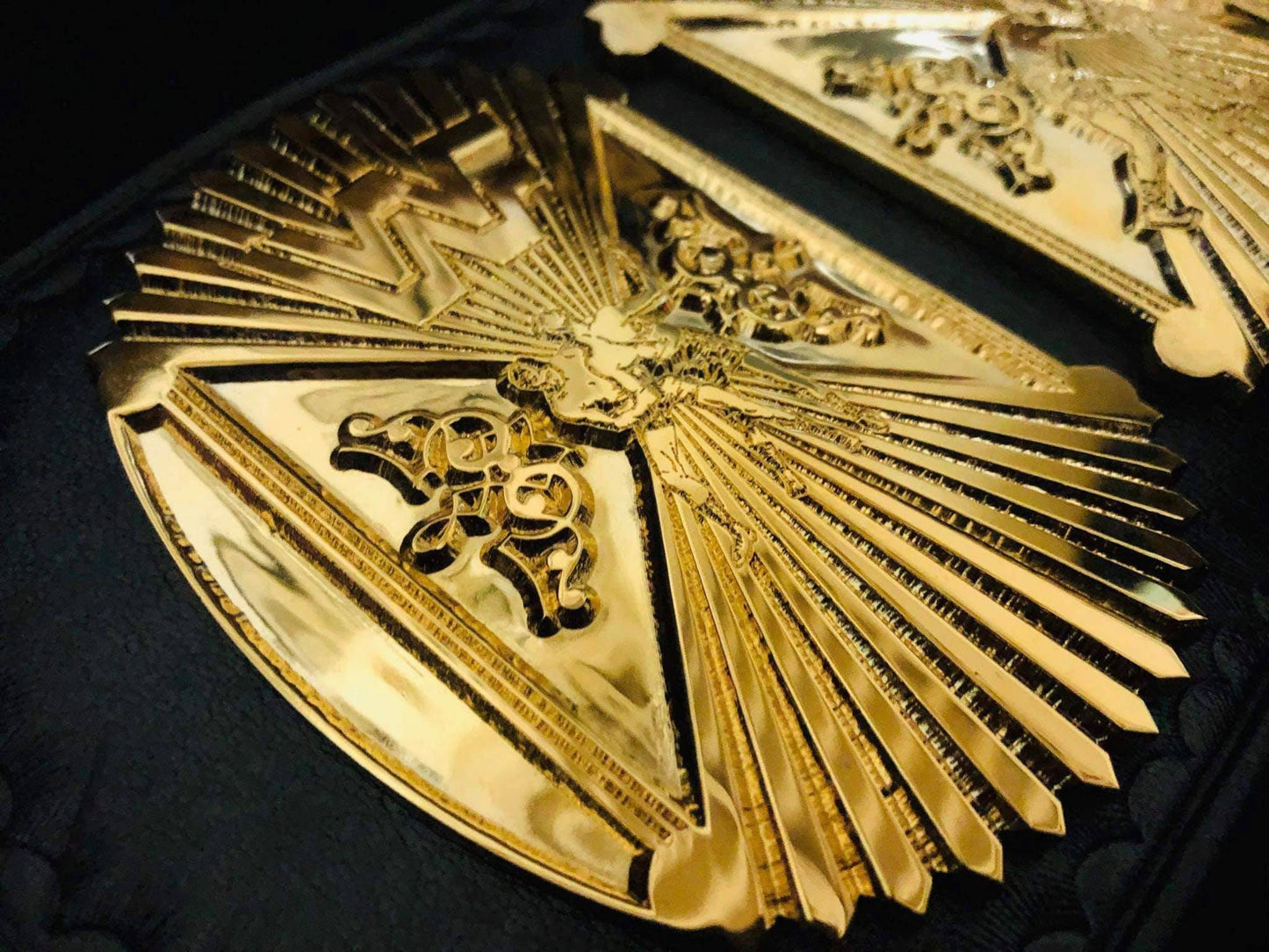 Winged eagle textured belt (Premium 24 karate gold) - Moc Belts