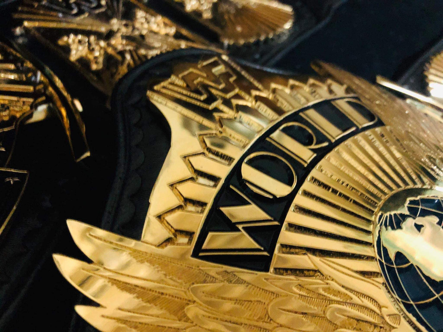 Winged eagle textured belt (Premium 24 karate gold) - Moc Belts