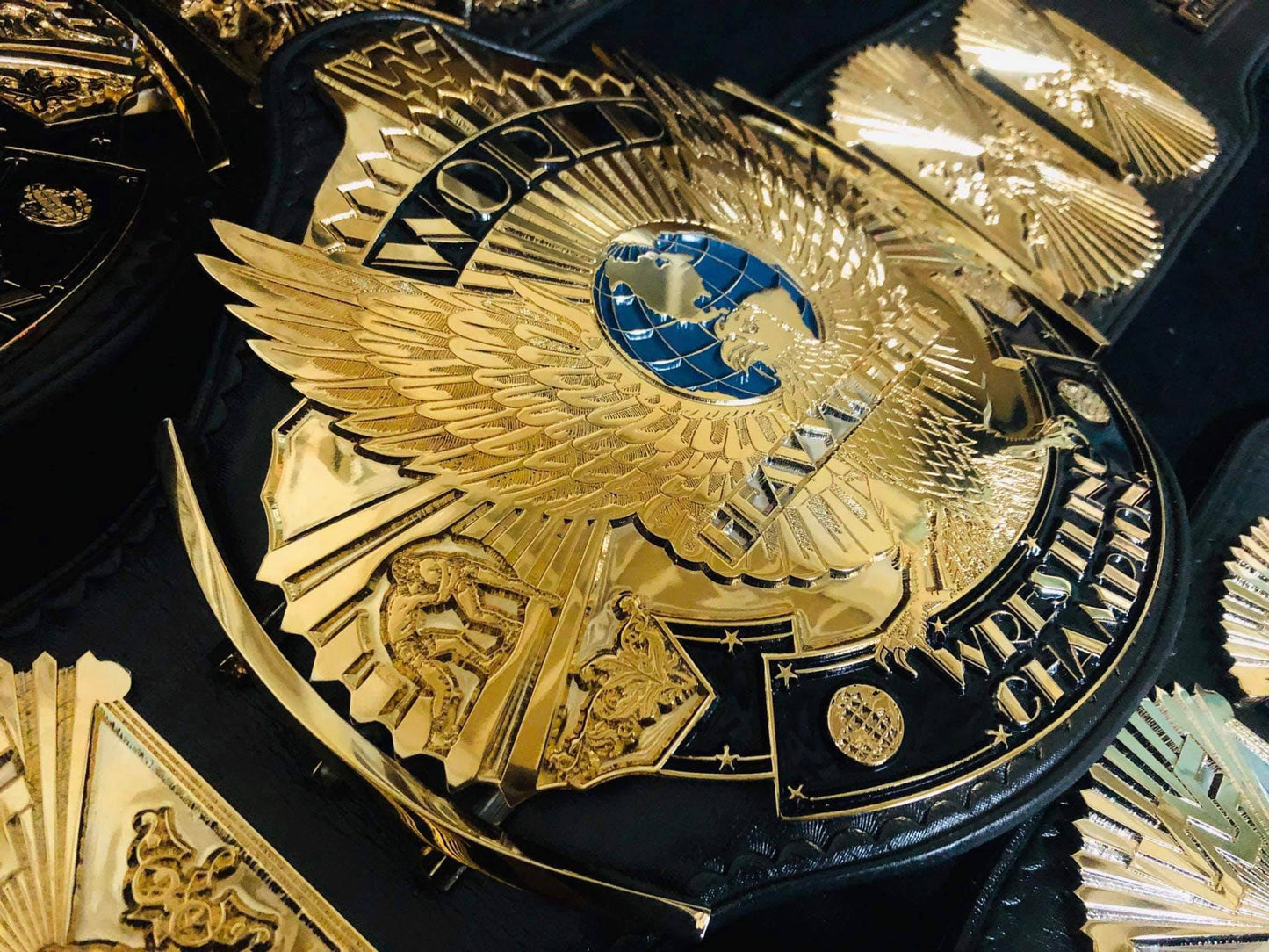 Winged eagle textured belt (Premium 24 karate gold) - Moc Belts