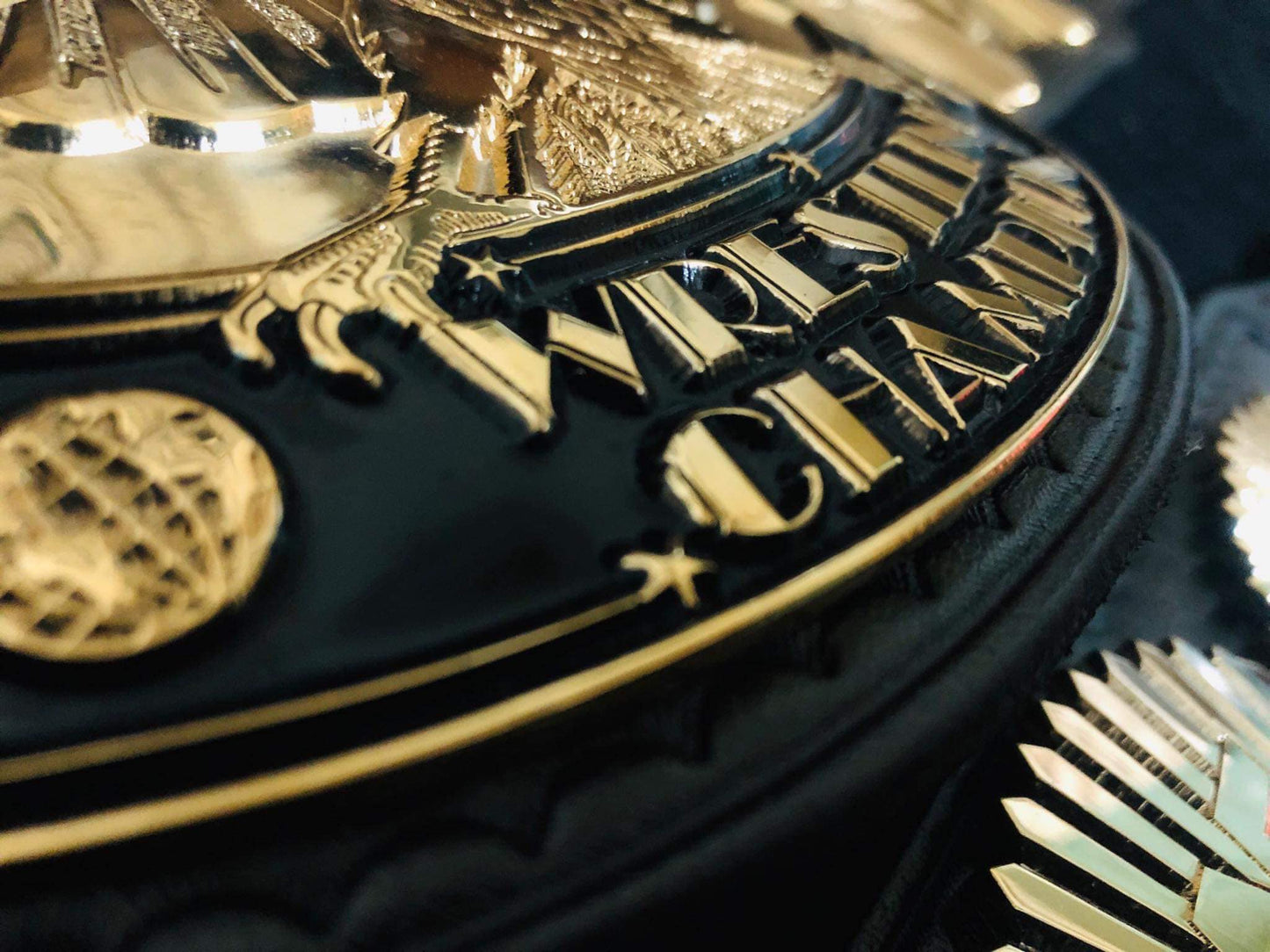 Winged eagle textured belt (Premium 24 karate gold) - Moc Belts