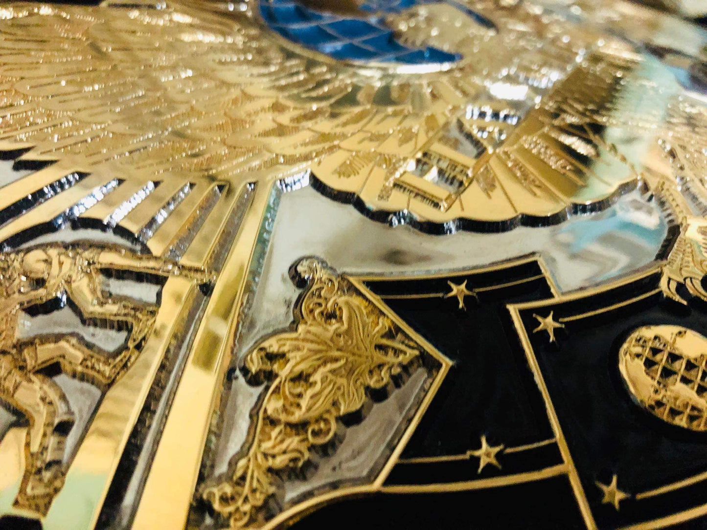 Winged eagle textured belt (Premium 24 karate gold) - Moc Belts
