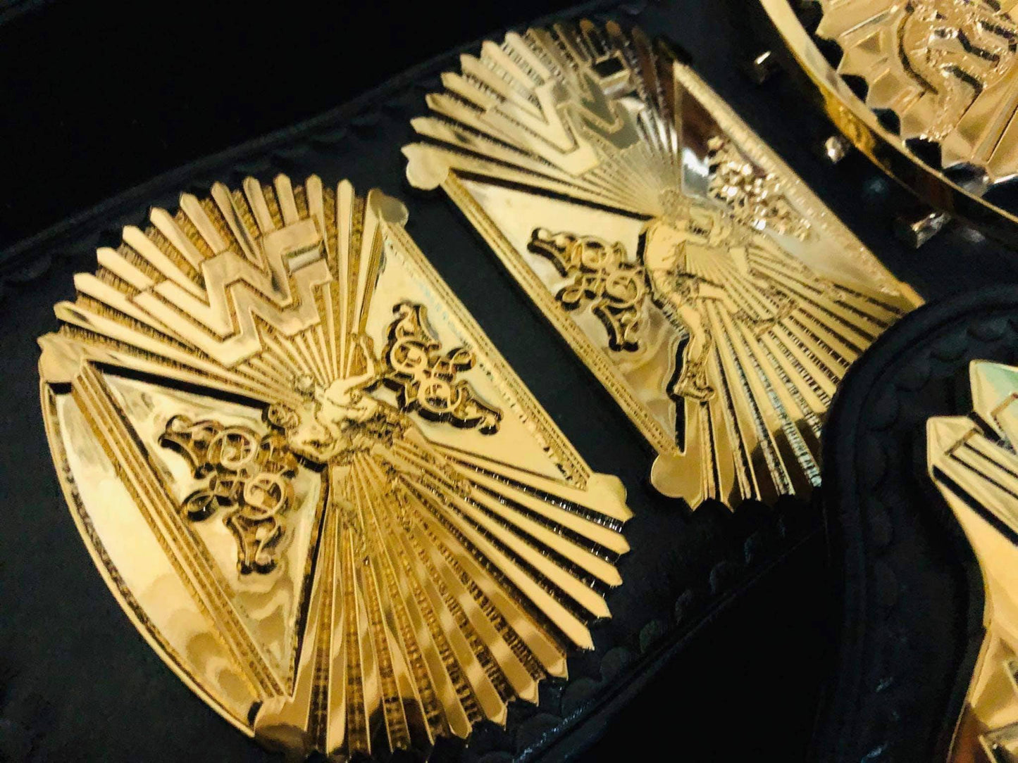 Winged eagle textured belt (Premium 24 karate gold) - Moc Belts
