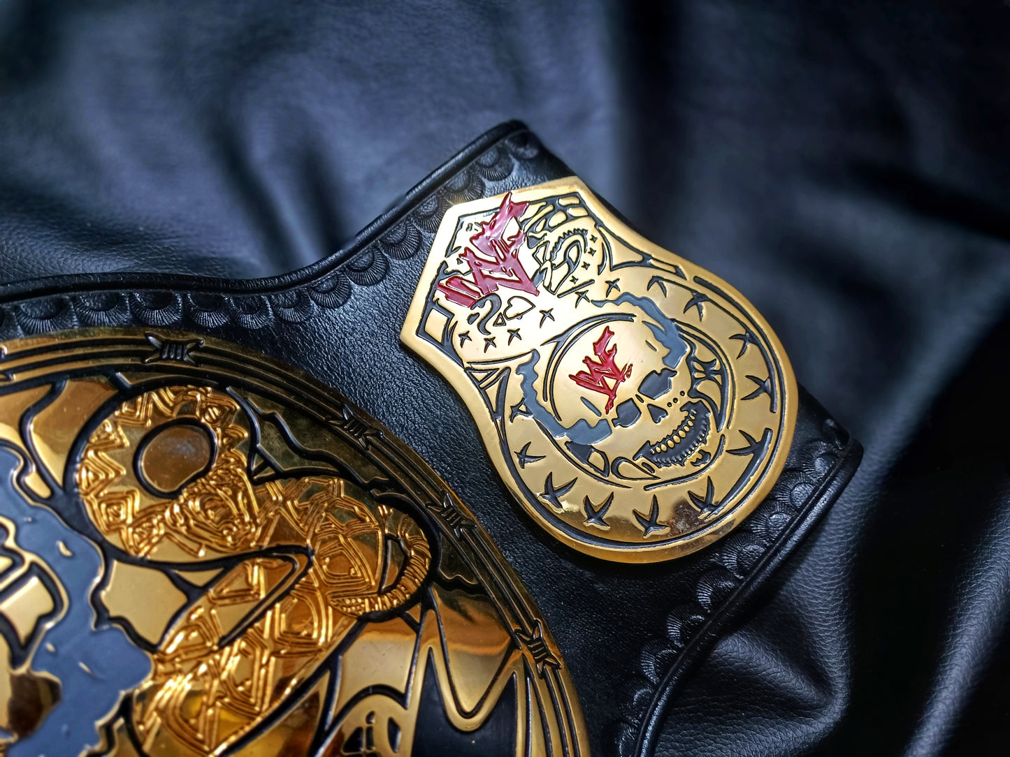 Smoking Skull Championship Belt (24k gold) - Moc Belts