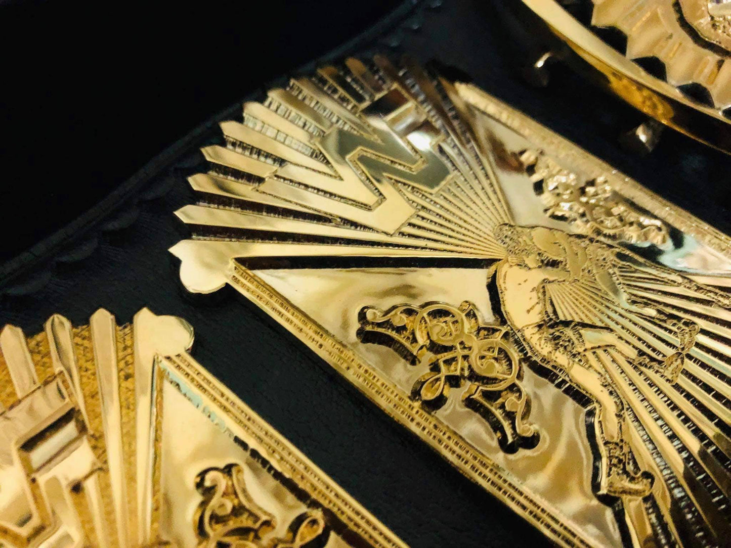 Winged eagle textured belt (Premium 24 karate gold) - Moc Belts 